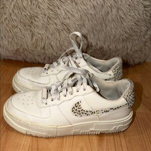Nike AF1 Sneakers with Leopard Print Accents